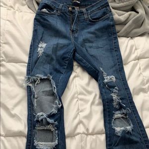 distressed jeans